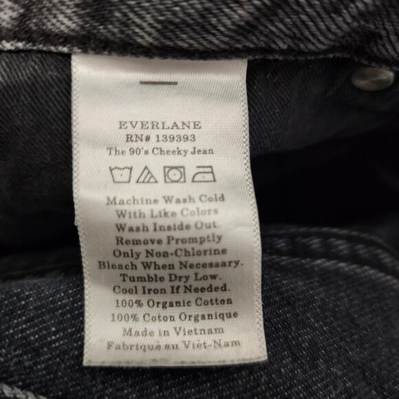 Everlane 90's Cheeky Jean 26 Ankle Black Wash Button Fly Denim - Picture 9 of 9